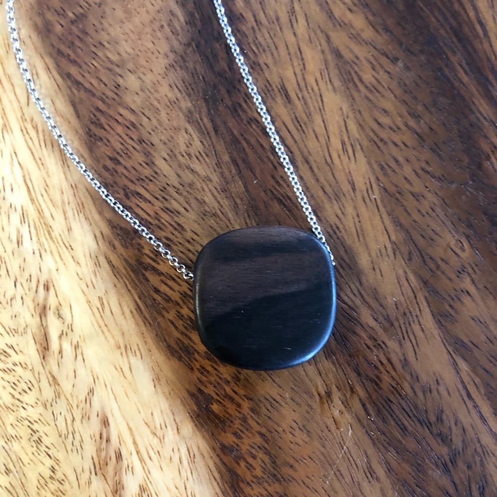 Ebony Bead Minimalist Necklace